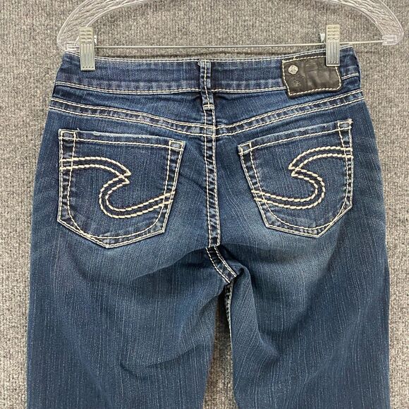 Silver Jeans Womens 27 Blue Natsuki Mid Rise Bootcut Ladies Casual Western Ranch - Picture 4 of 10